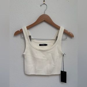White Cropped Cuts Tank